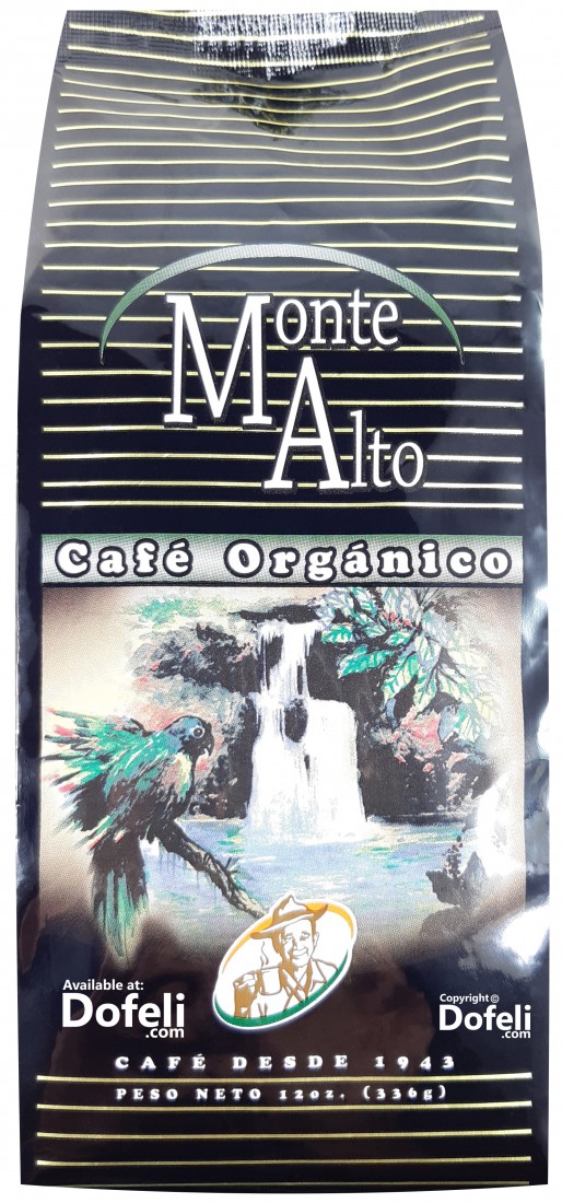 USDA Organic Dominican Republic coffee Monte Alto grown in high Jarabacoa mountains.